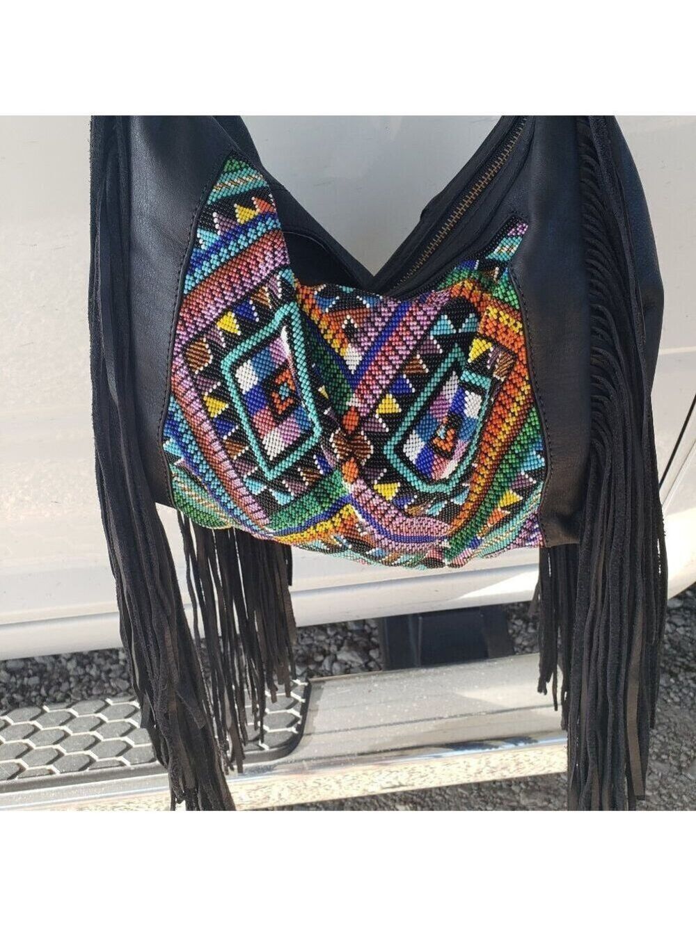 Custom Hand Beaded Fringe Hobo - Picture 1 of 16